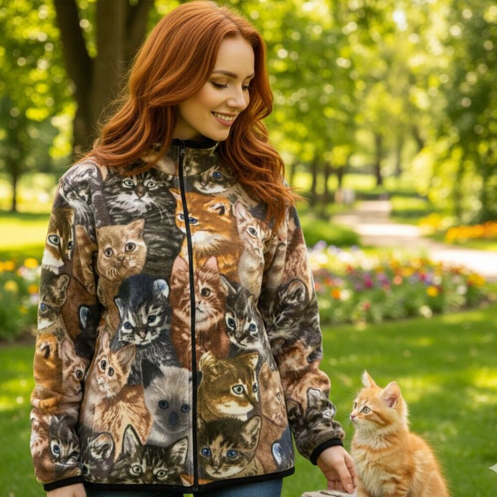Zoofleece Cat Kitty British Shorthair Ragdoll Kitten Cats Unisex Jacket S-3X